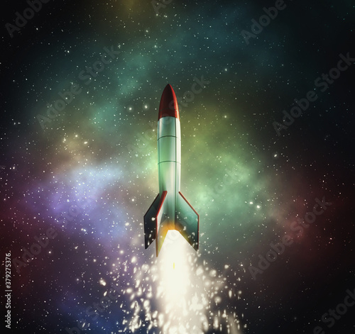 Fototapeta Naklejka Na Ścianę i Meble -  Rocket in the space