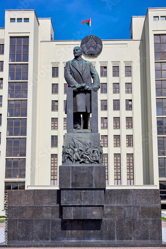 The monument to Vladimir Lenin near the house of government of Belarus.