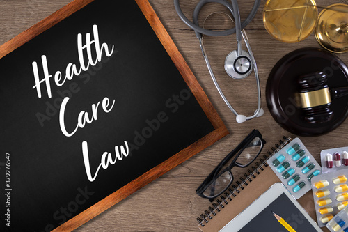 law concept Judge law medical Pharmacy compliance Health care business rules..