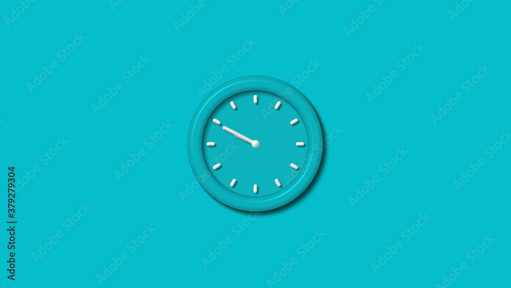 New cyan color 3d wall clock isolated on cyan background,3d wall clock New cyan color 3d wall clock isolated on cyan background,3d wall clock