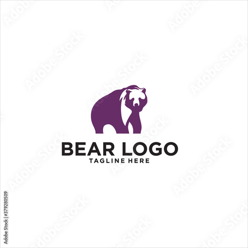 bear logo design template silhouette vector icon