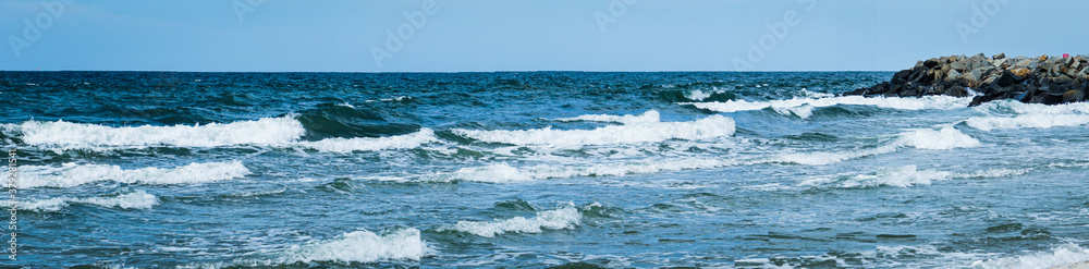 stony breakwaters on a Baltic Sea