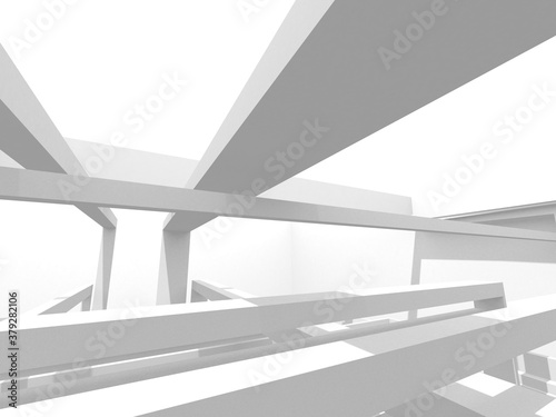 Abstract White Architecture Design Concept