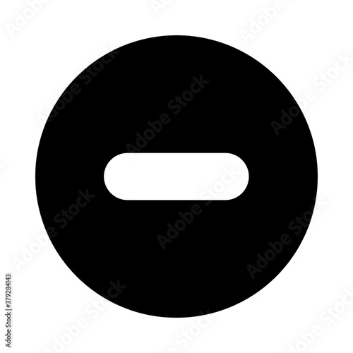 
A solid vector design of minus sign icon
