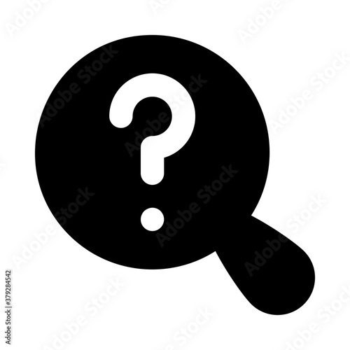 
Interrogative sign under magnifying glass showcasing search query icon
