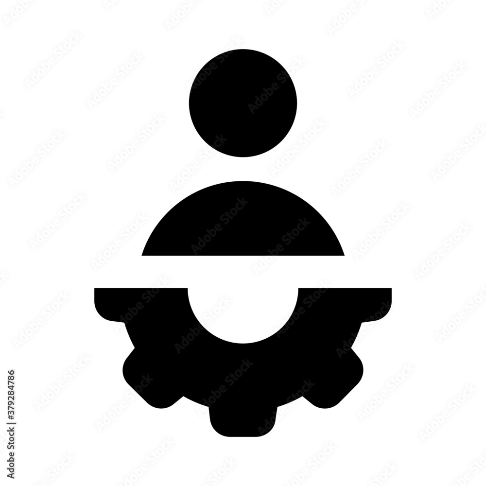 Male person with cogwheel, administrator icon in solid vector
Male person with cogwheel, administrator icon in solid vector