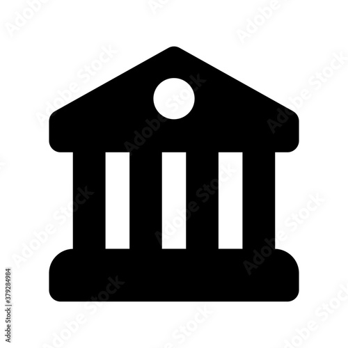 
A column building architecture denoting concept of bank icon
