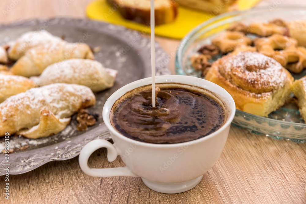 ?up of coffee with tasty homemade cookies bagels ?up of coffee with tasty homemade cookies bagels
