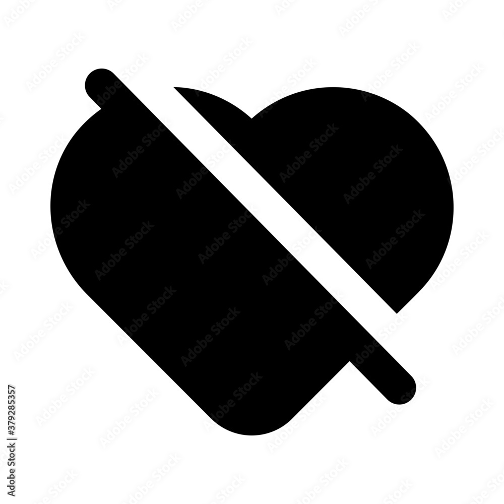 Slash on heart, trendy vector design of no love icon
Slash on heart, trendy vector design of no love icon
