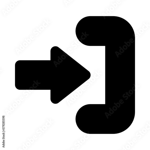 
Login icon in solid vector style, sign in concept 
