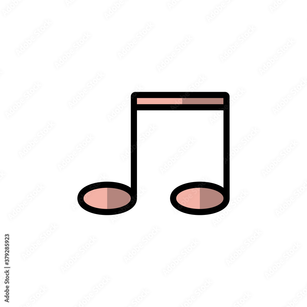 Music Note Flat Icon Design Vector Template Illustration Music Note Flat Icon Design Vector Template Illustration