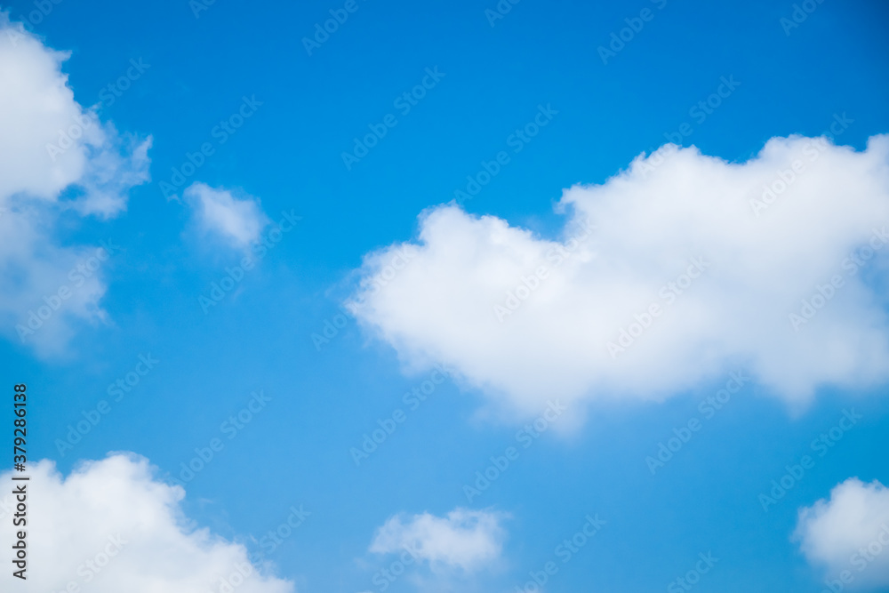 Blue sky background with white clouds for the holidays.