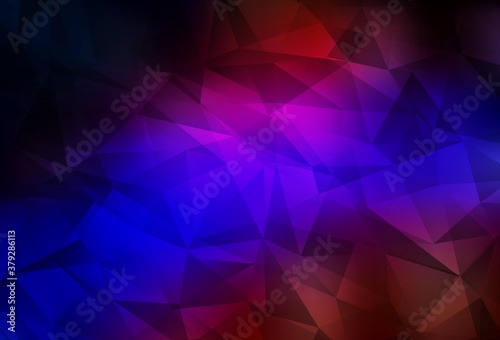 Dark Blue, Red vector polygonal template.
