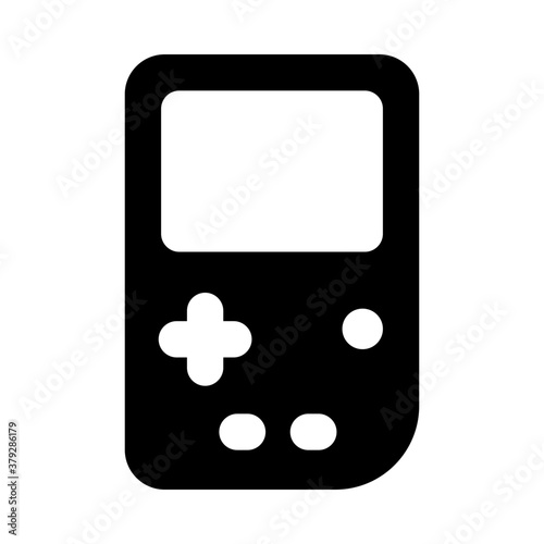 
Portable video game, game console icon in solid design 

