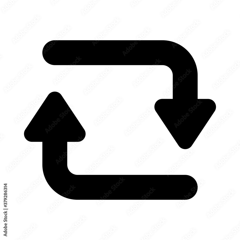 An icon style of syncing arrows, update concept
An icon style of syncing arrows, update concept