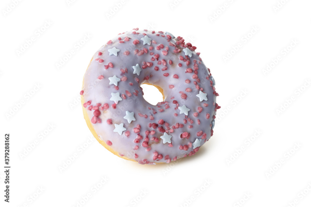 Tasty one donut isolated on white background