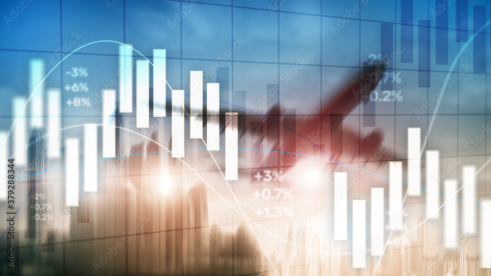 Financial Investment Concept. Stock market trading graph and candlestick chart. Financial Investment Concept. Stock market trading graph and candlestick chart.