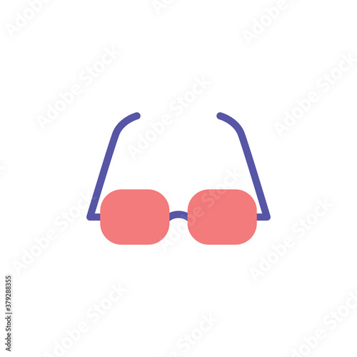 Eyeglasses Flat Icon Design Vector Template Illustration