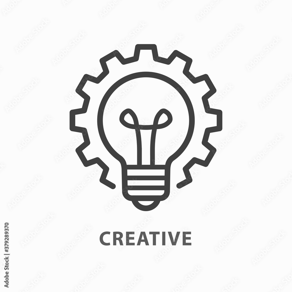 Creative line icon on white background. Creative line icon on white background.