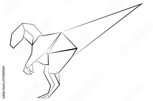 White origami velociraptor