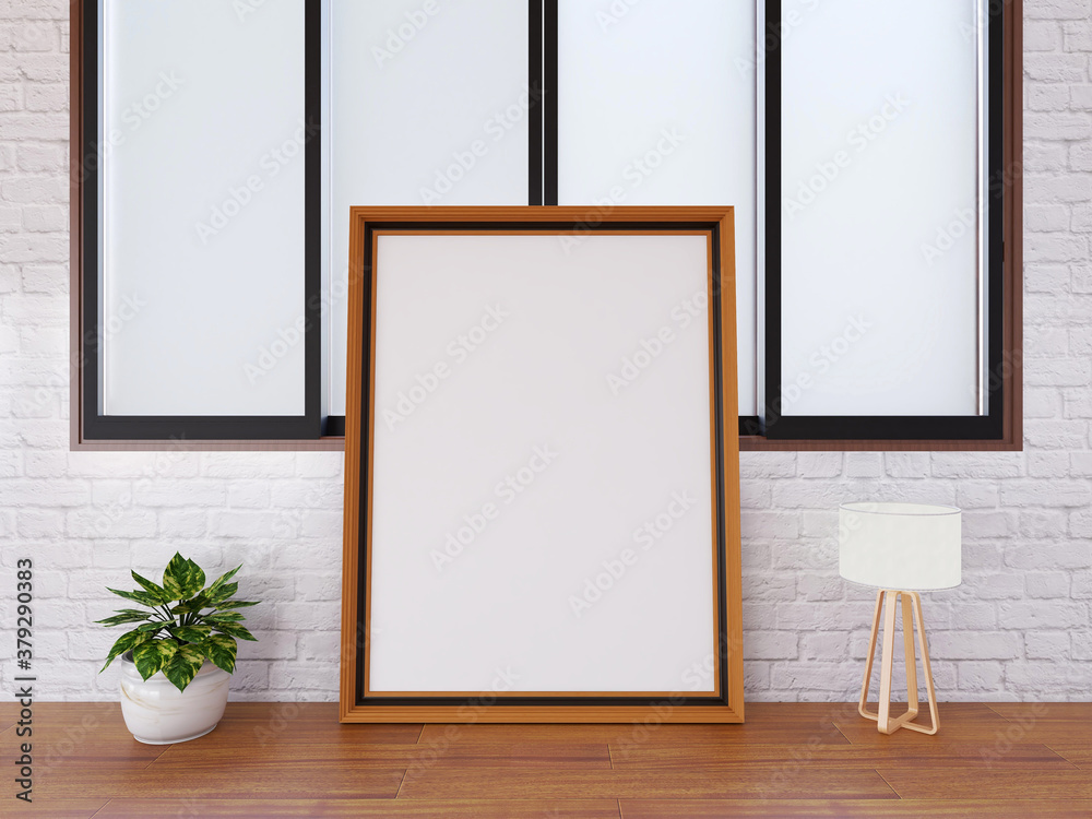 Blank Photo Frame Mockup on The Floor Blank Photo Frame Mockup on The Floor