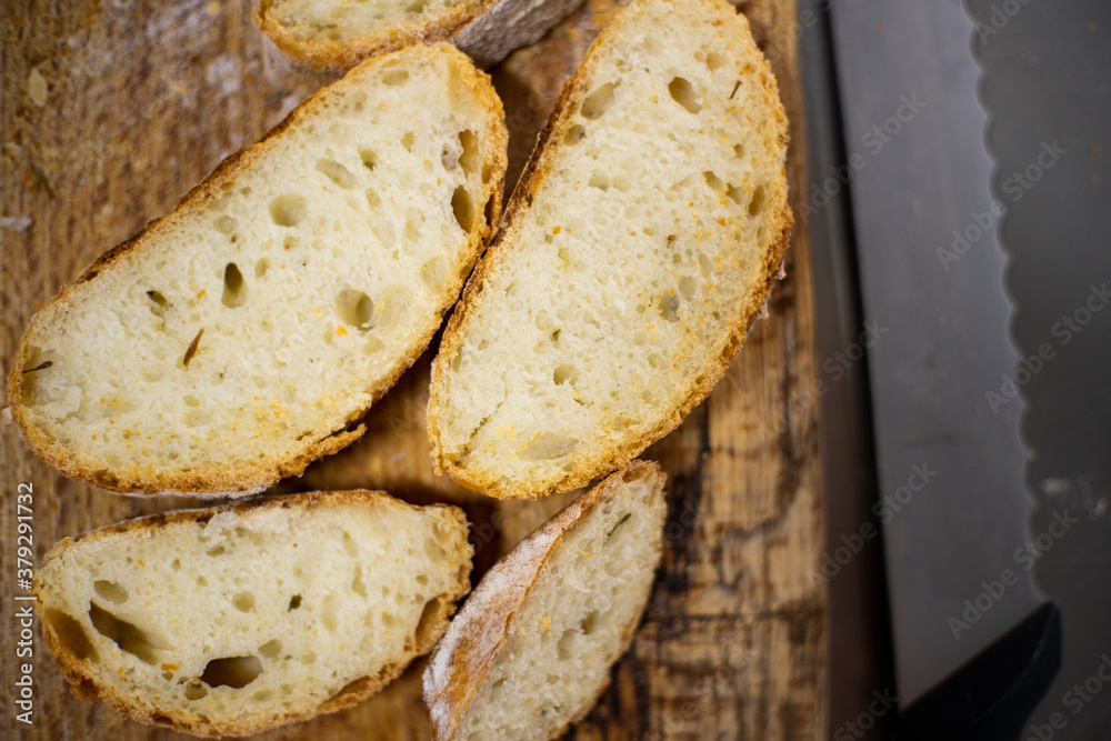 slices of homemade wholewheat loaf