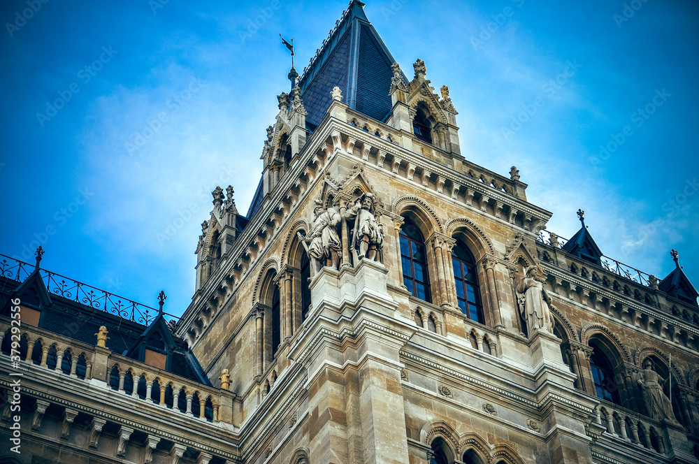 Fototapeta premium Wien, Austria - Architecture of the city. Building and statue.