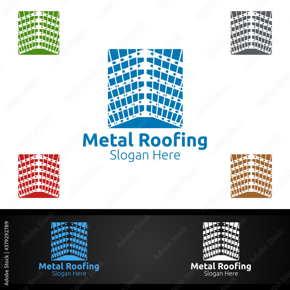 Metal Roofing Logo for Shingles Roof Real Estate or Handyman Architecture Metal Roofing Logo for Shingles Roof Real Estate or Handyman Architecture