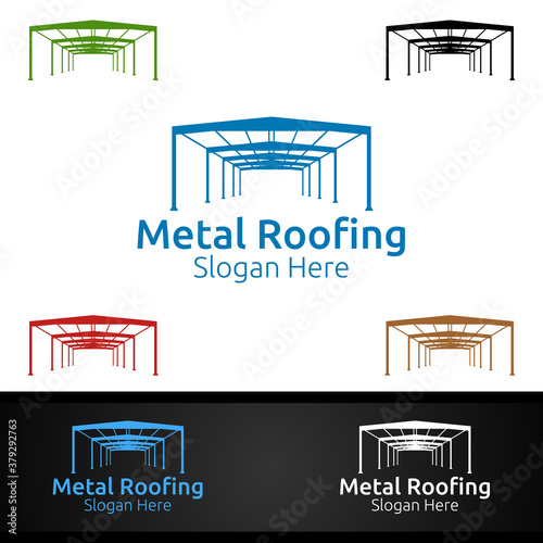 Metal Roofing Logo for Shingles Roof Real Estate or Handyman Architecture