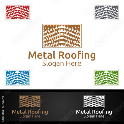 Metal Roofing Logo for Shingles Roof Real Estate or Handyman Architecture