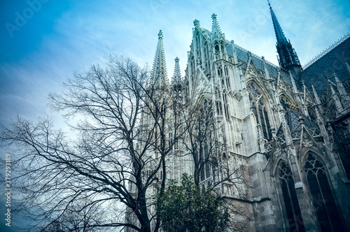 Wien, Austria - Impressive neo-gothic building of Votivkirche