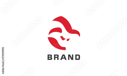 Minimalist bull head vector logo.