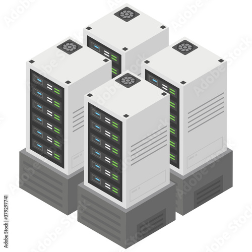 
Server room vector in isometric design 

