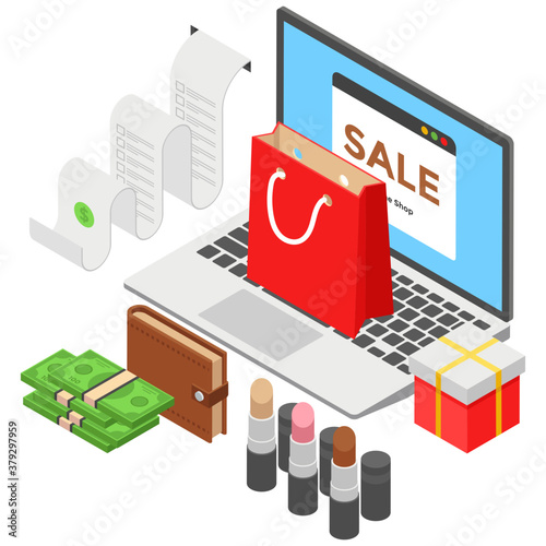 

Ecommerce isometric icon vector 
