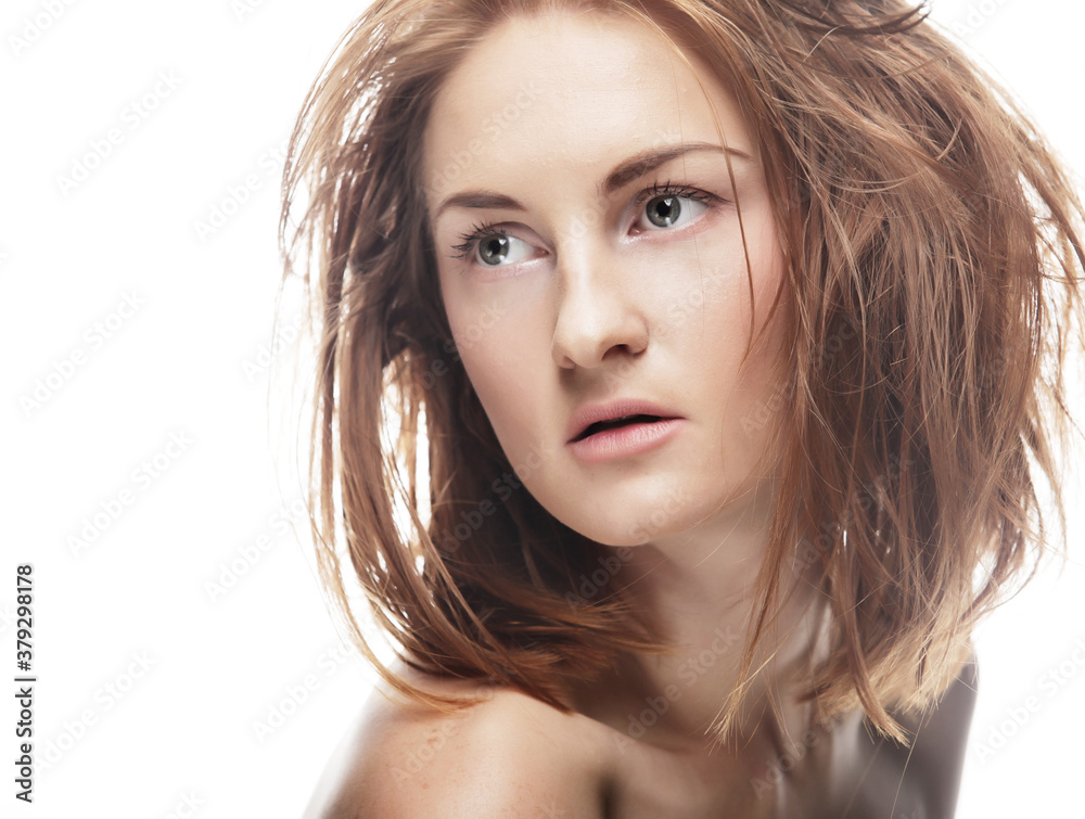 Close-up portrait of cheerful young adult girl Close-up portrait of cheerful young adult girl