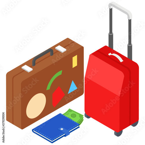 
Isometric icon of travel documents vector 
