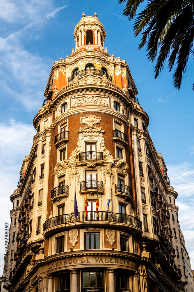 Fassaden im Zentrum von Valencia Spanien