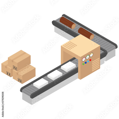 
Icon of paper industry in isometric vector 
