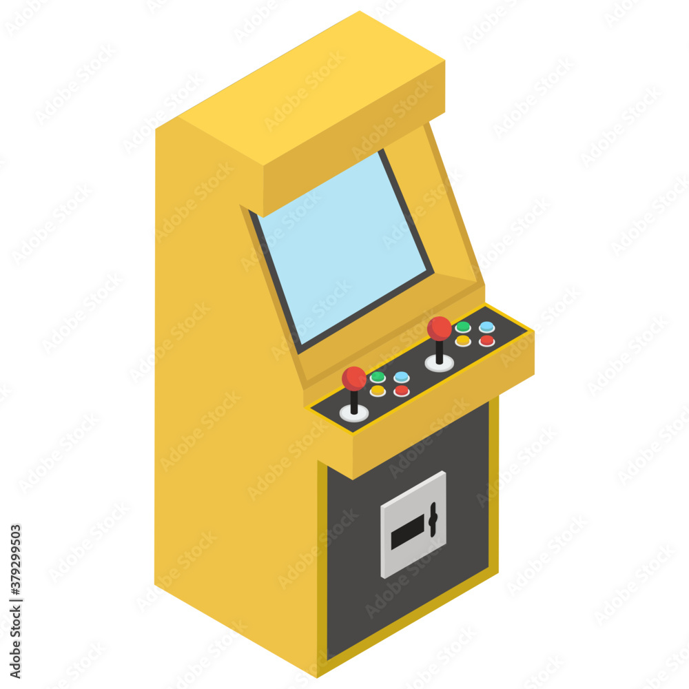 Isometric design of arcade game, a coin operated casino game
Isometric design of arcade game, a coin operated casino game