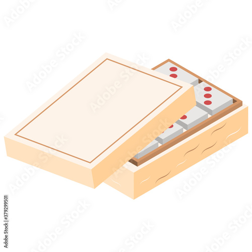 
Tile based game, isometric design of dominoes icon
