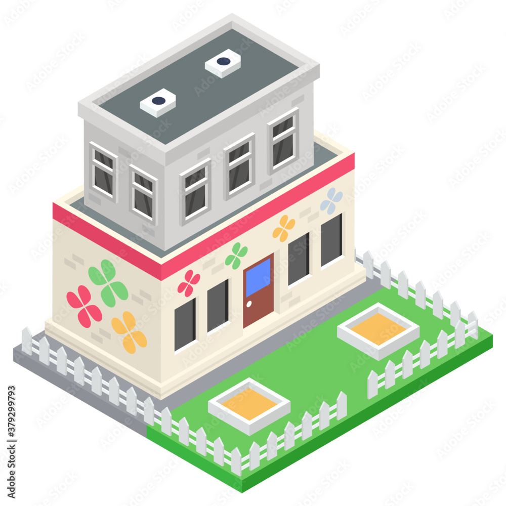 Trendy isometric vector design of nursery icon
Trendy isometric vector design of nursery icon