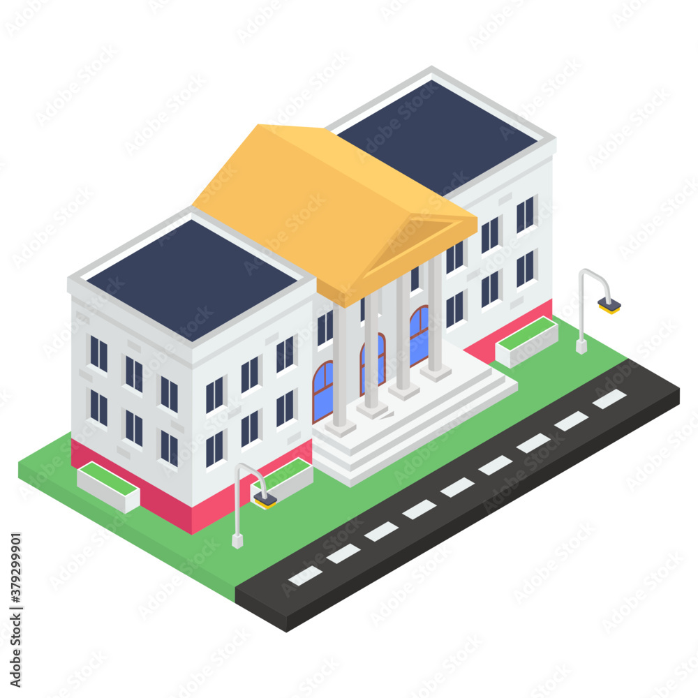 A courthouse icon in isometric editable design
A courthouse icon in isometric editable design