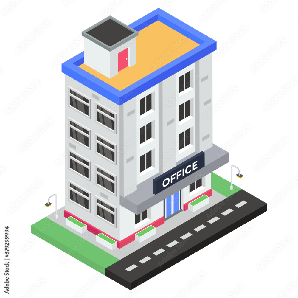 Business center vector, office icon in isometric style
Business center vector, office icon in isometric style