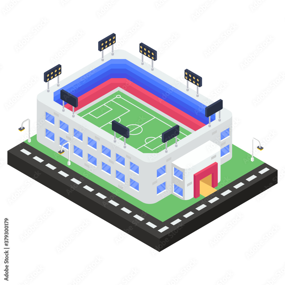 A sport arena in isometric icon, stadium icon
A sport arena in isometric icon, stadium icon