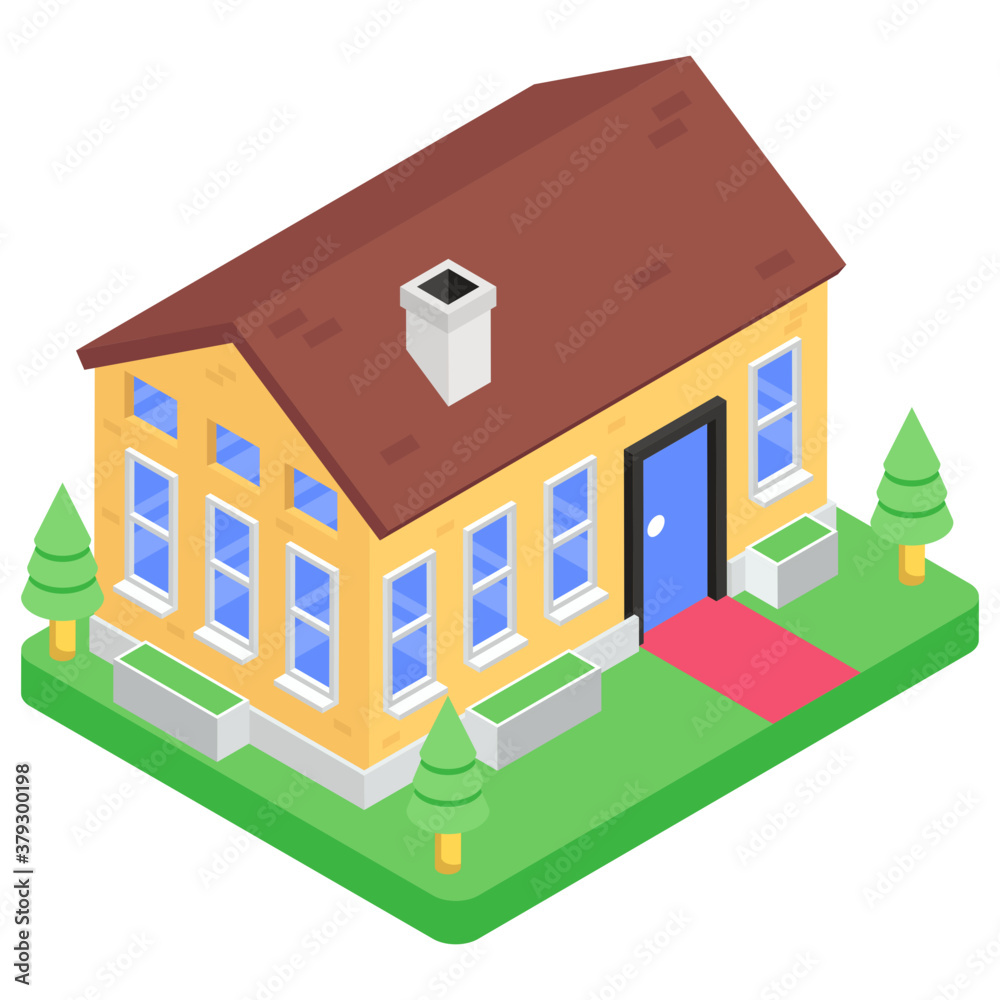
Isometric vector design of old home icon
