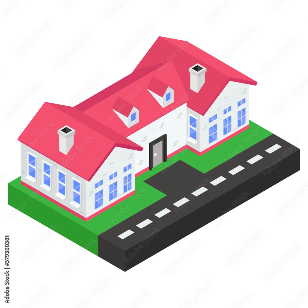 A primary building in a rural area, country house icon
A primary building in a rural area, country house icon