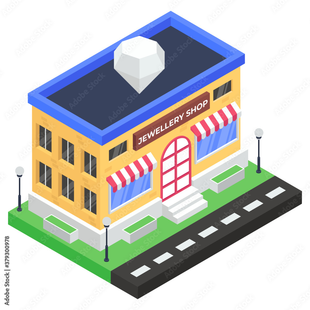 Isometric vector design of jewellery shop icon
Isometric vector design of jewellery shop icon