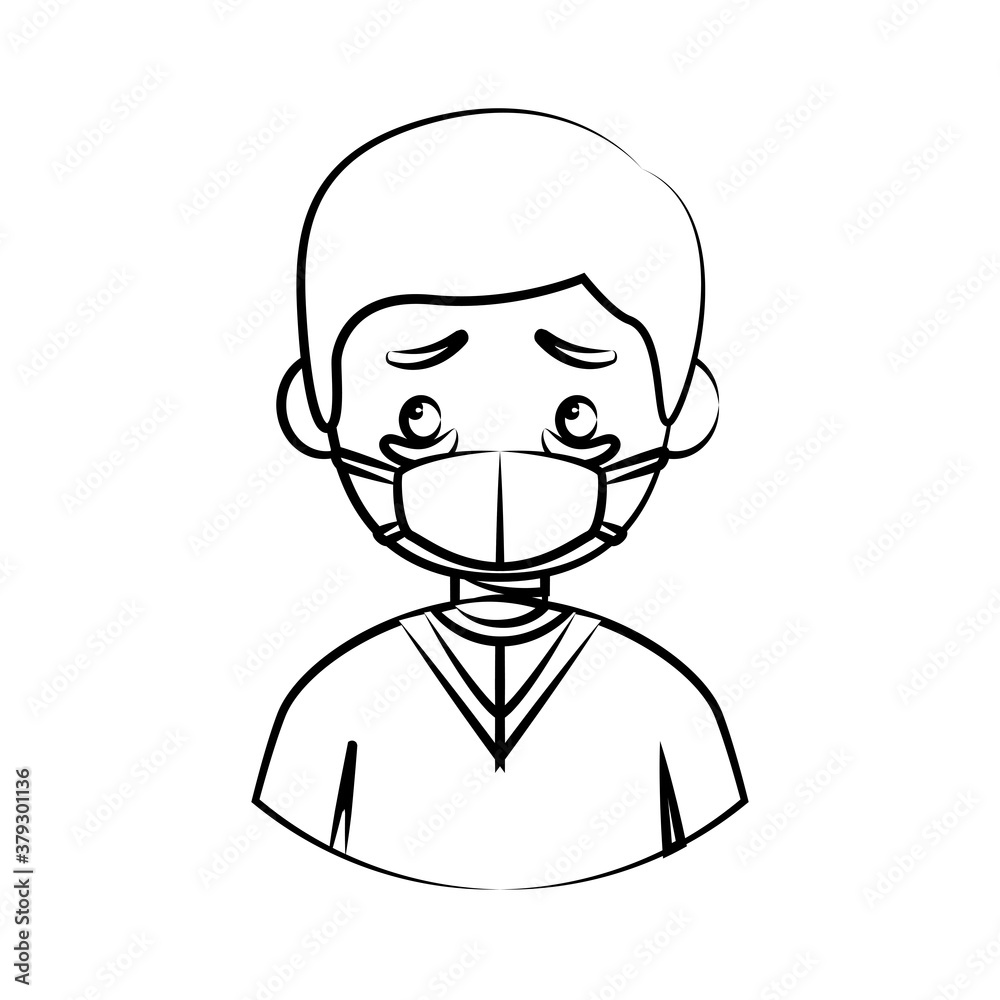 People with Flu Disease Illustration