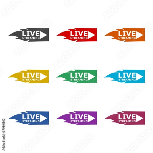 Live streaming icon, color set