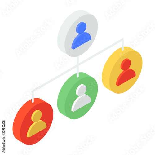 
Isometric vector style of user network, editable vector 
